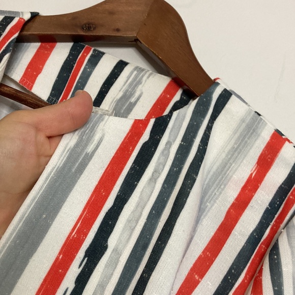 New Vintage Blazer Womens Large XL White Gray Red Stripe Light Jacket Retro 90s - Picture 5 of 14